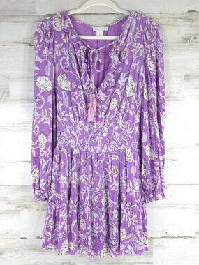 REVOLVE HOUSE OF HARLOW 1960 DRESS SIZE MEDIUM SMOCKED BOHO GYPSY RUFFLED FLORAL
